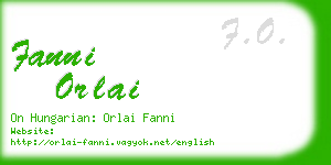 fanni orlai business card